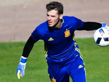 De Gea, en un entrenamiento con España