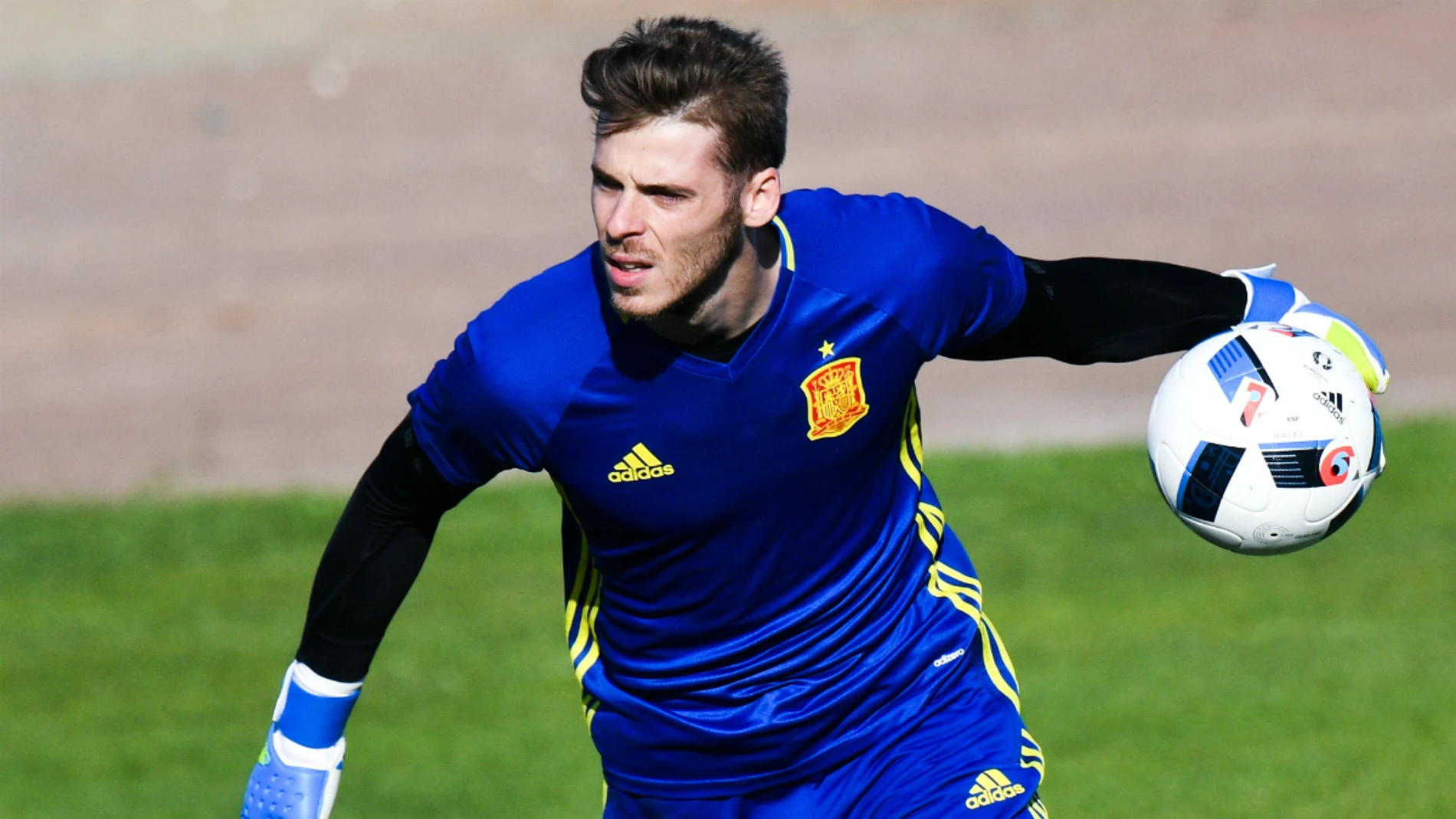 De Gea, en un entrenamiento con España De Gea, en un entrenamiento con España