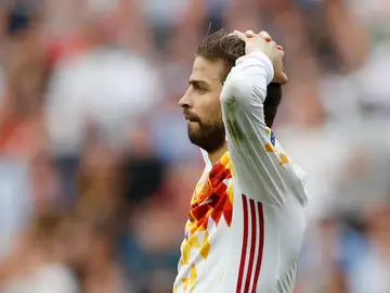 Gerard Piqué, en el partido ante Italia en Saint-Denis Gerard Piqué, en el partido ante Italia en Saint-Denis
