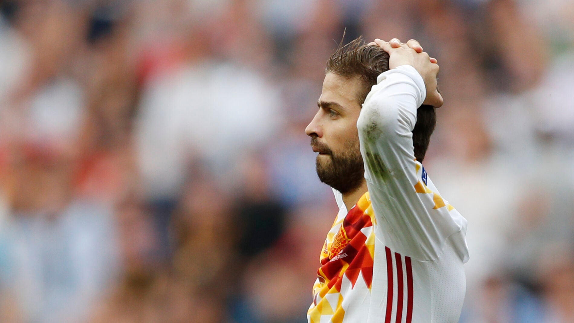 Gerard Piqu&eacute;, en el partido ante Italia en Saint-Denis