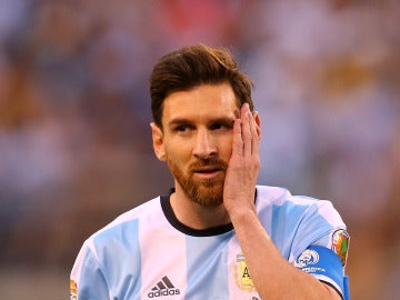 Messi lamenta una ocasión con Argentina