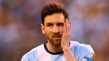 Messi lamenta una ocasión con Argentina