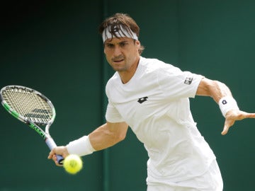 Ferrer, durante su debut en Wimbledon
