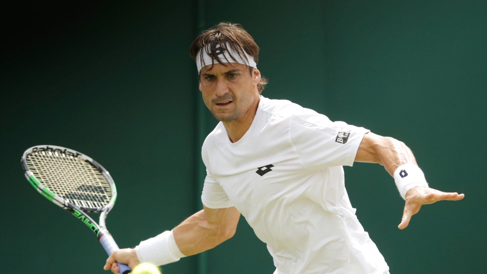 Ferrer, durante su debut en Wimbledon