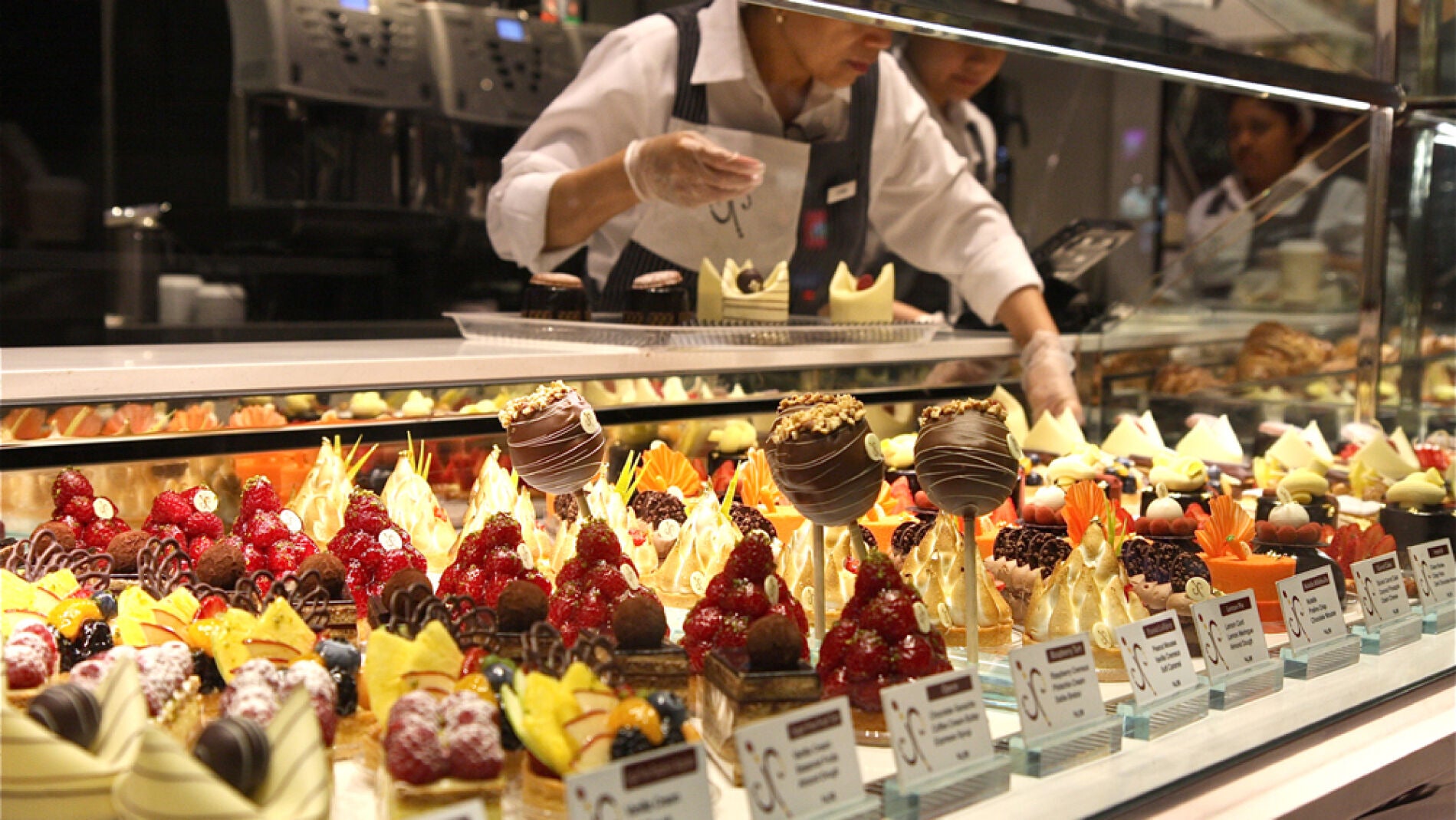 Mostrador de la pastelería del Bellagio