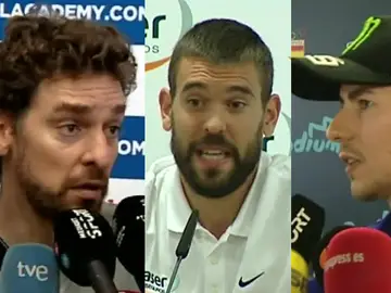 Pau Gasol, Marc Gasol y Jorge Lorenzo Pau Gasol, Marc Gasol y Jorge Lorenzo