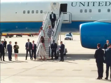 Michelle Obama a su llegada a España Michelle Obama a su llegada a España