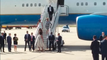 Michelle Obama a su llegada a España