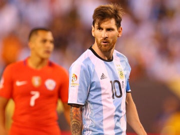 Leo Messi, durante un partido con Argentina Leo Messi, durante un partido con Argentina