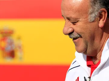 Vicente del Bosque, sonriente durante el Mundial Vicente del Bosque, sonriente durante el Mundial