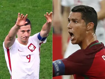 Lewandowski y Cristiano, protagonistas del Polonia - Portugal Lewandowski y Cristiano, protagonistas del Polonia - Portugal