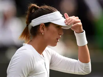 Garbiñe Muguruza, durante el partido Garbiñe Muguruza, durante el partido
