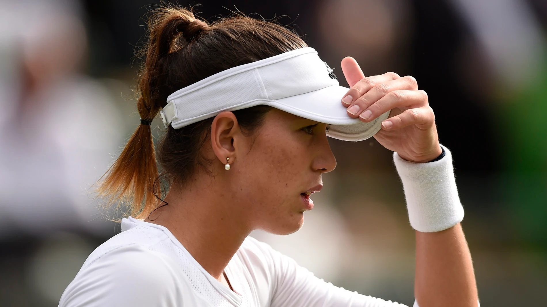 Garbiñe Muguruza, durante el partido Garbiñe Muguruza, durante el partido