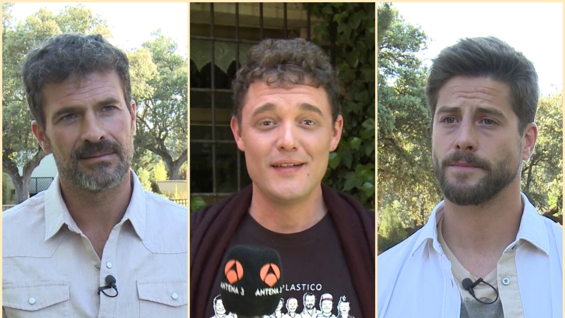 Rodolfo Sancho, Federico Aguado y Luis Fern&aacute;ndez en el rodaje de 'Mar de pl&aacute;stico'