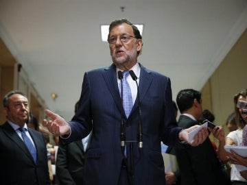 Mariano Rajoy, en declaraciones a los periodistas en el Congreso
