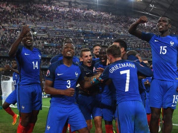 La selección francesa de celebración 