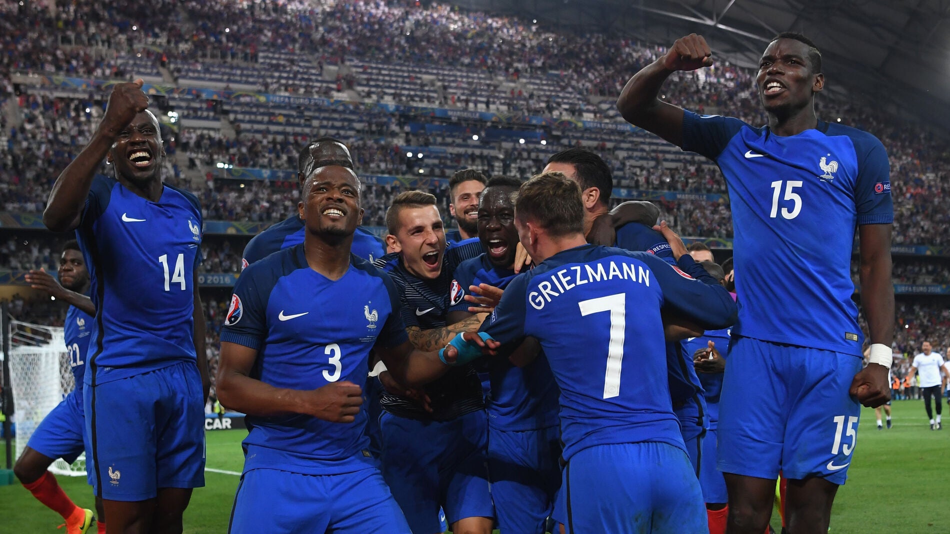 La selecci&oacute;n francesa de celebraci&oacute;n 