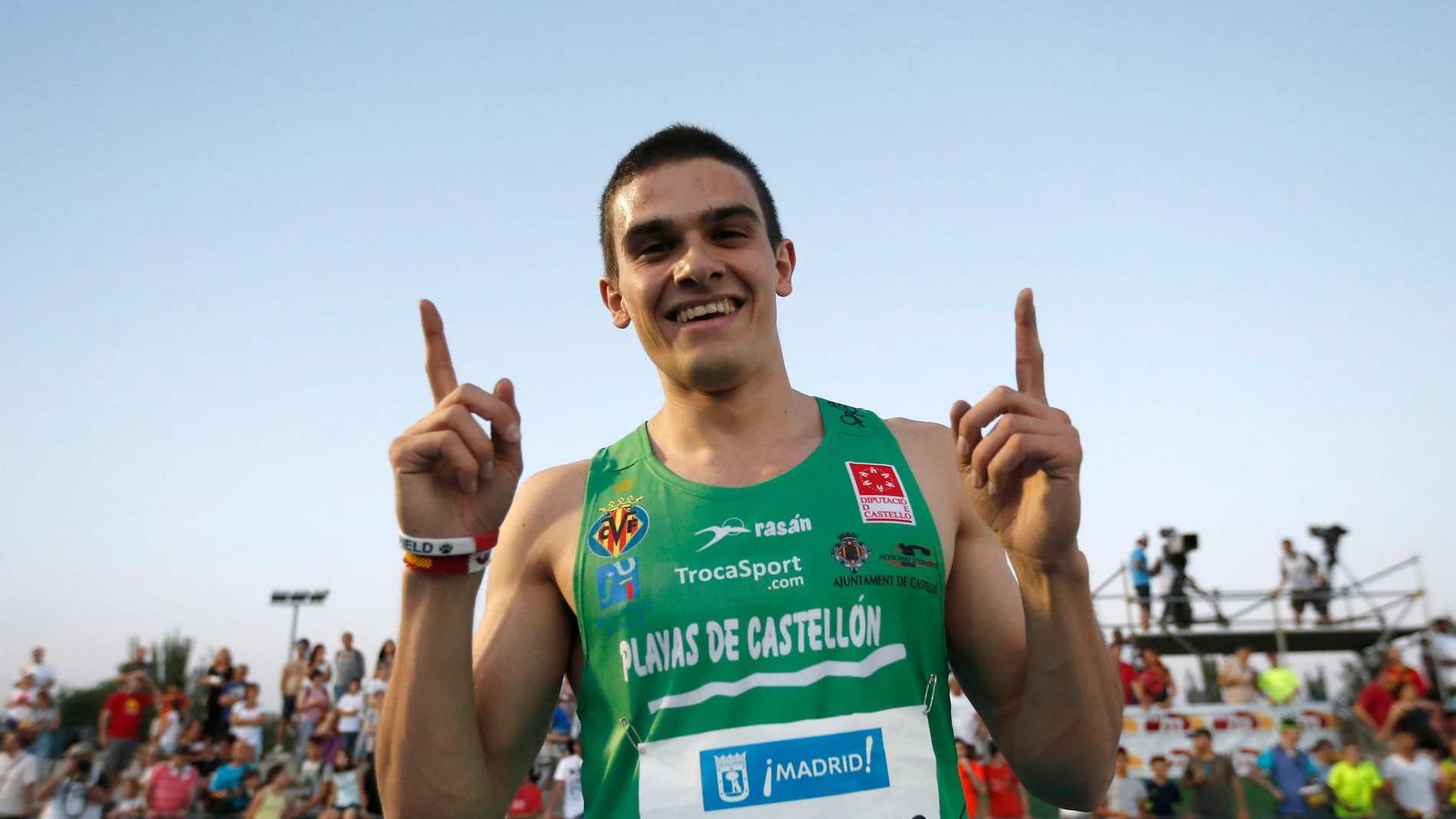 El atleta español Bruno Hortelano celebra su pase a la final de 100 metros El atleta español Bruno Hortelano celebra su pase a la final de 100 metros