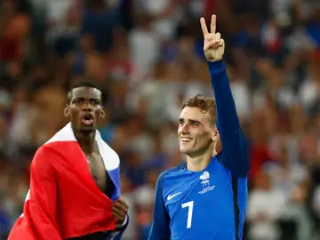 Griezmann celebra la victoria ante Alemania Griezmann celebra la victoria ante Alemania