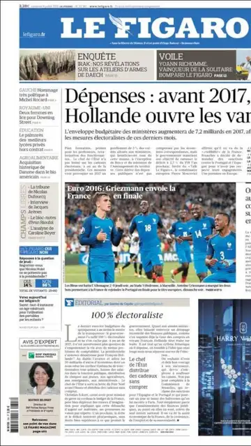 Portada de 'Le Figaro' Portada de 'Le Figaro'