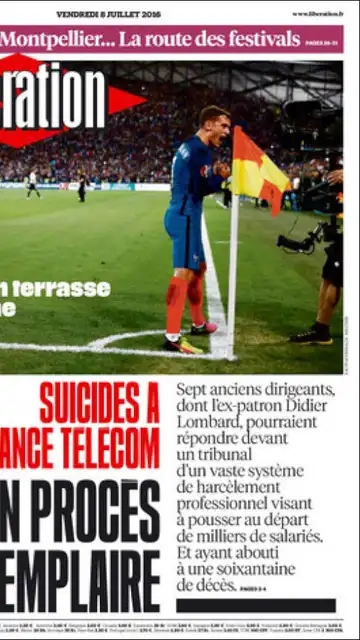 Portada de 'Libération' Portada de 'Libération'