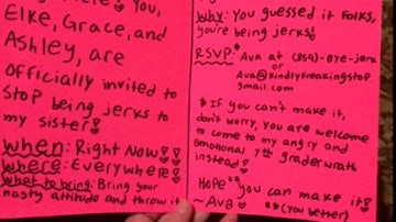 Carta de una niña contra el bullying