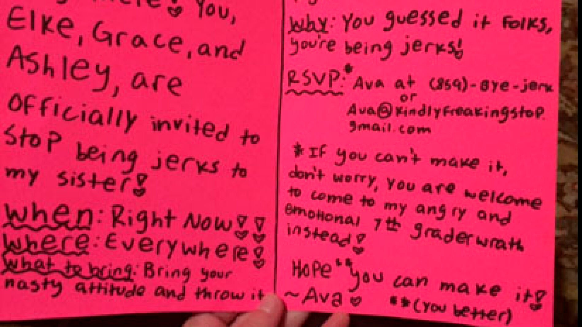 Carta de una ni&ntilde;a contra el bullying