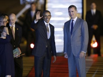 Obama llega a Madrid en su primera vista como presidente de EEUU