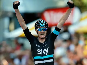 Froome celebra su victoria Froome celebra su victoria
