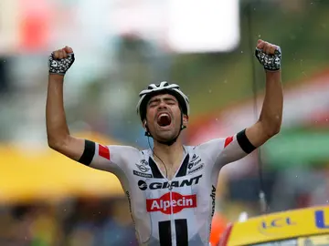 Dumoulin celebra su victoria en Arcalis Dumoulin celebra su victoria en Arcalis