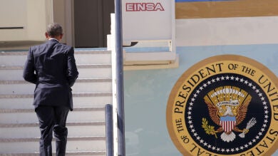 Breve encuentro de Obama con Sánchez, Iglesias y Rivera