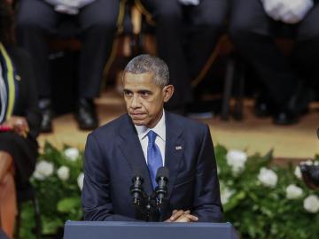 Obama en la ceremonía por el tiroteo de Dallas