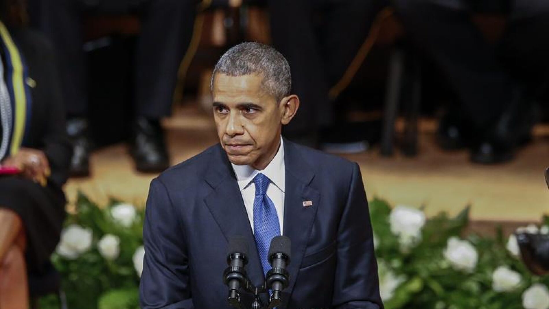 Obama en la ceremon&iacute;a por el tiroteo de Dallas