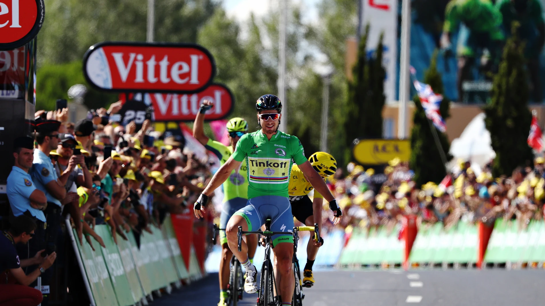 Peter Sagan celebra su victoria en la etapa del Tour Peter Sagan celebra su victoria en la etapa del Tour