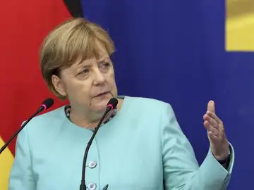 Angela Merkel en una rueda de prensa Angela Merkel en una rueda de prensa