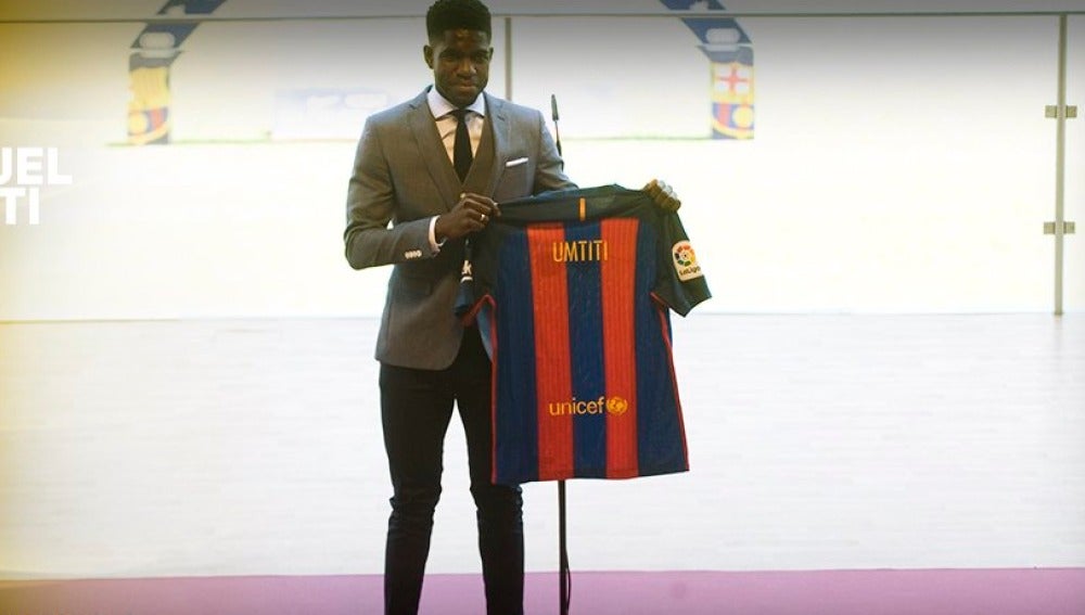 Umtiti, presentado como jugador del Barça