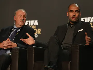 Del Bosque, junto a Guardiola Del Bosque, junto a Guardiola