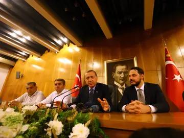 Erdogan durante su discurso en Estambul Erdogan durante su discurso en Estambul