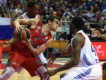 Víctor Claver, durante un partido con el Lokomotiv Kuban Víctor Claver, durante un partido con el Lokomotiv Kuban
