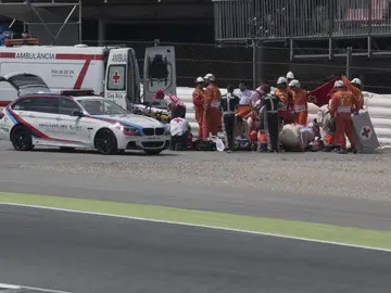 Momento del accidente de Salom en Montmeló Momento del accidente de Salom en Montmeló