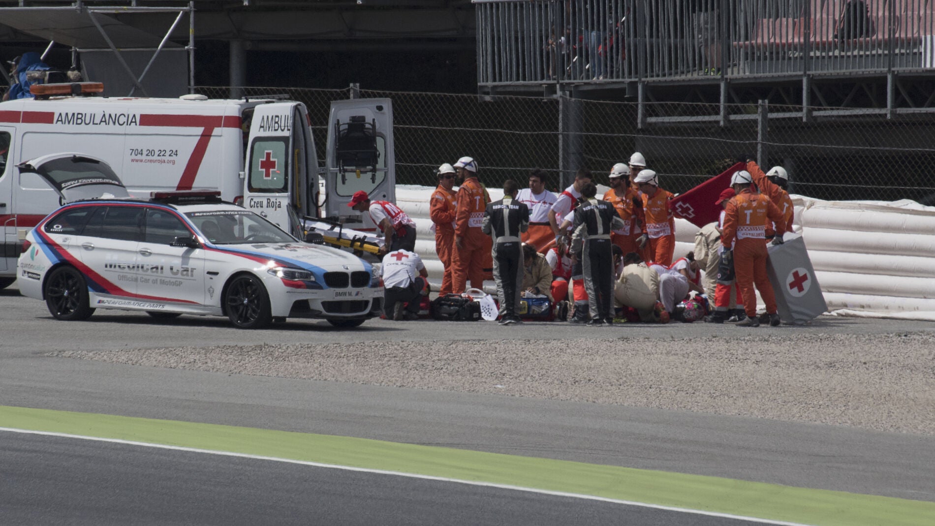 Momento del accidente de Salom en Montmel&oacute;