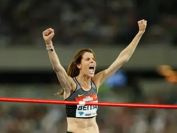 Ruth Beitia celebra la victoria Ruth Beitia celebra la victoria