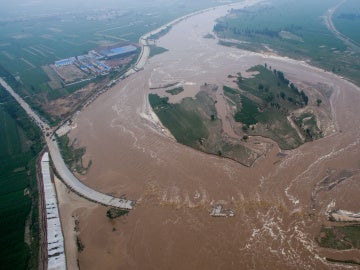 Vista aérea de una de las zonas más afectadas de la provincia de Hebei, China