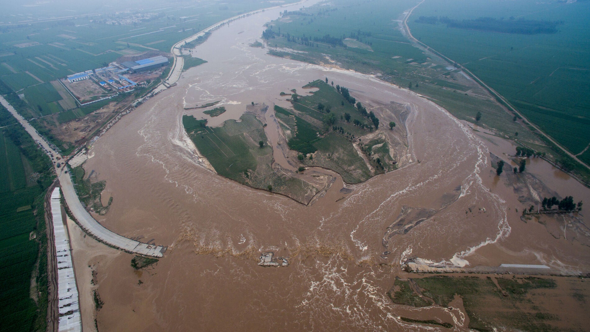 Vista a&eacute;rea de una de las zonas m&aacute;s afectadas de la provincia de Hebei, China