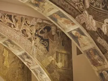 Imagen de las pinturas murales de la Sala Capitular del monasterio oscense Imagen de las pinturas murales de la Sala Capitular del monasterio oscense
