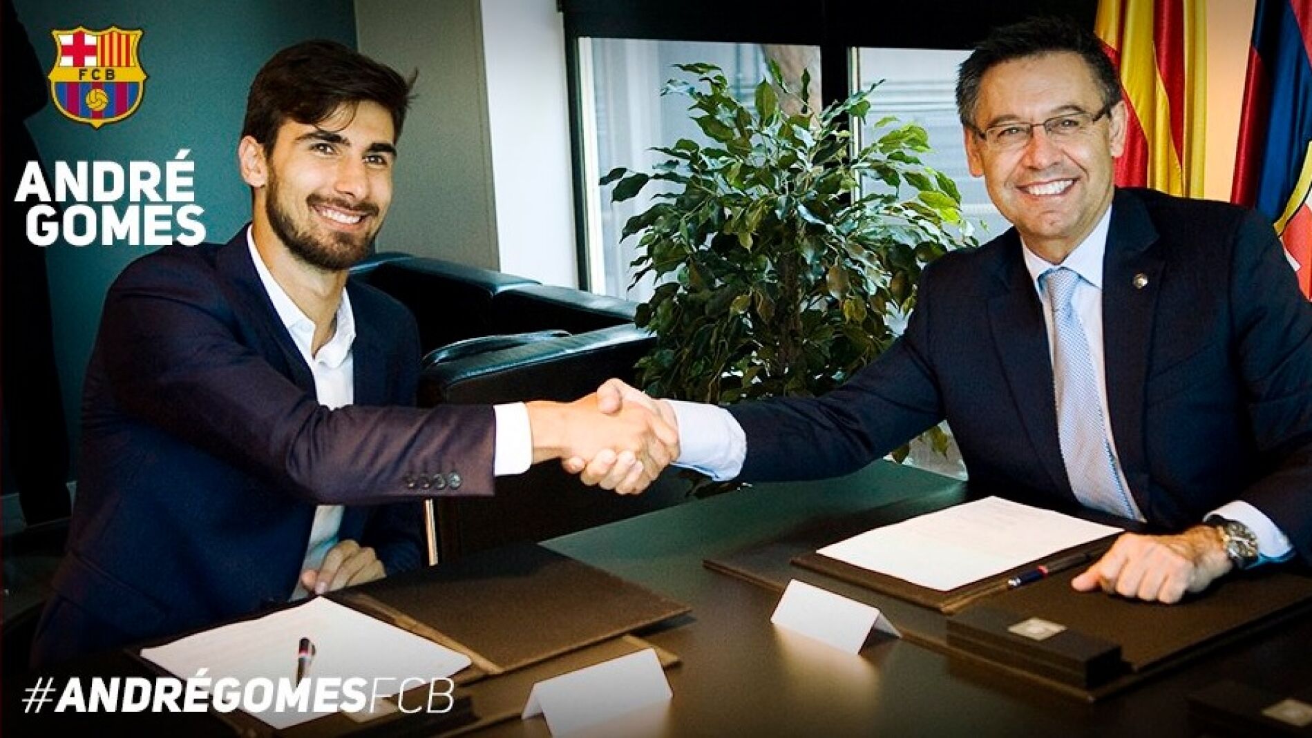 Andr&eacute; Gomes, presentado como nuevo jugador del FC Barcelona