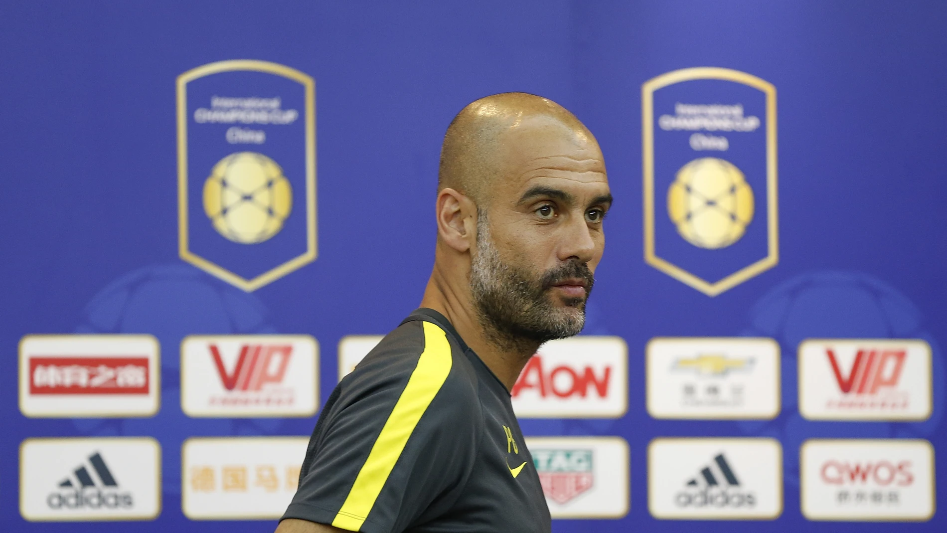 Pep Guardiola en rueda de prensa Pep Guardiola en rueda de prensa