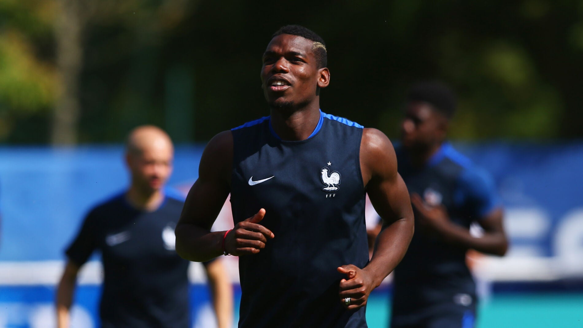 Paul Pogba, en un entrenamiento de la selecci&oacute;n francesa