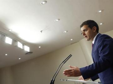 Albert Rivera, en rueda de prensa.