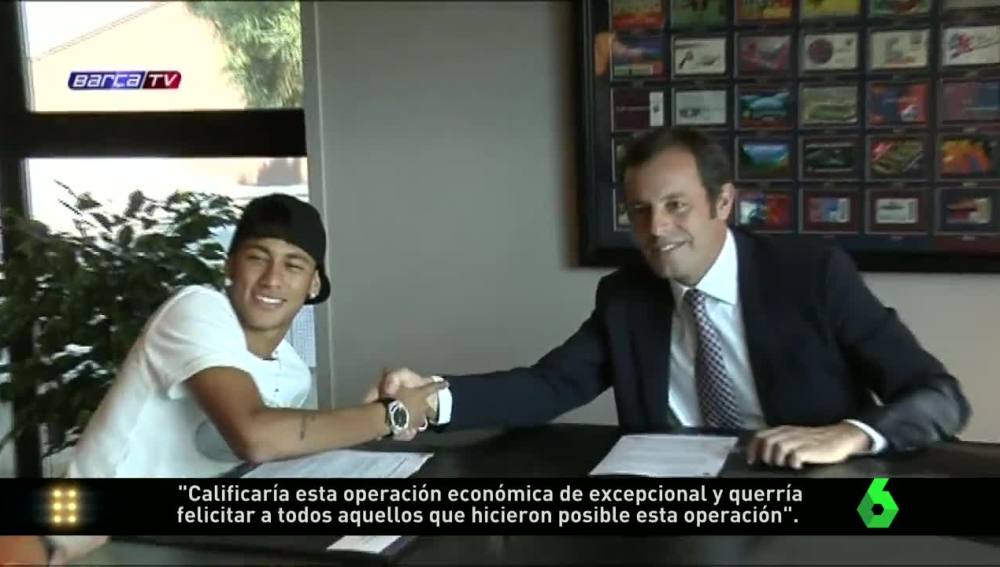 Neymar y Sandro Rosell